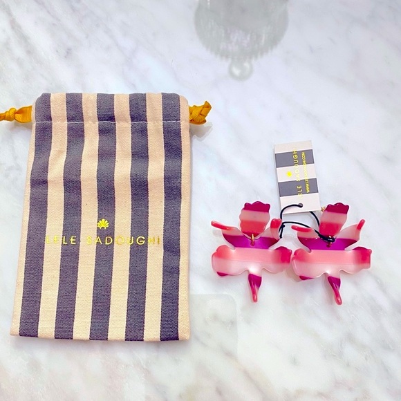 Beautiful pink Lily Drop Earrings LELE SADOUGHI - Picture 6 of 8